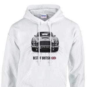 Aston Martin DB5 Hoodie: British Car Fan Art - Gildan