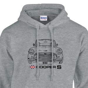 Mini Cooper inspired Hoodie, Sweatshirt, car hoodie, Classic Mini Shirt, Mini Car Gift