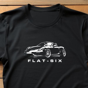T-shirt con auto sportiva tedesca classica Flat Six per lui, regalo auto, maglietta auto