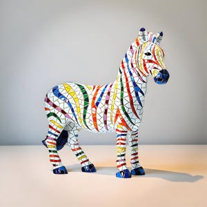 Barcino Classic Collection Mosaic Zebra Figurine