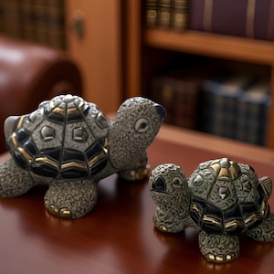 De Rosa Set Green Turtle + Baby Green Turtle Figurines