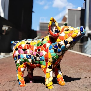Estatueta de Porquinho Mosaico da Coleção Clássica Barcino