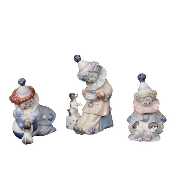 LLADRO(リヤルド)　ピエロと子犬 リヤドロの引退したピエロと子犬 3点セットの一部 - Etsy 日本