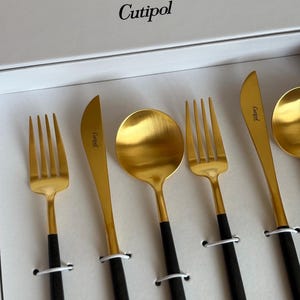 Goa Black 6 pcs. Matte Brushed Gold Plated New