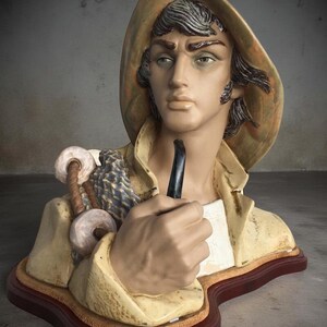 Lladro Retired 01012108 Fisherman Gres Figurine