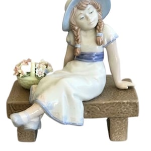 Nadal Girl Flowers Figurine Perfect Condition