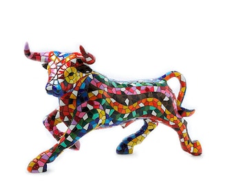 Barcino Klassische Stier-Mosaikfigur Neu