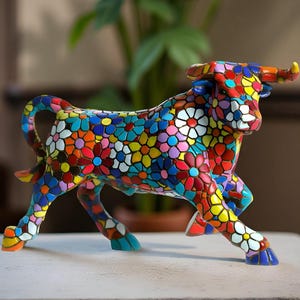 Barcino Mosaic Bull - Etsy