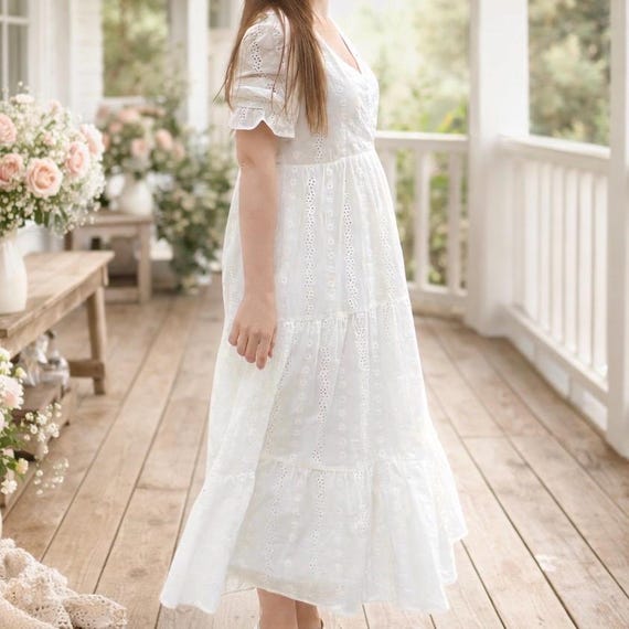 knee length dresses for ladies Afternoon Plans Navy Gingham Cotton V-Neck Maxi Dress main image 1