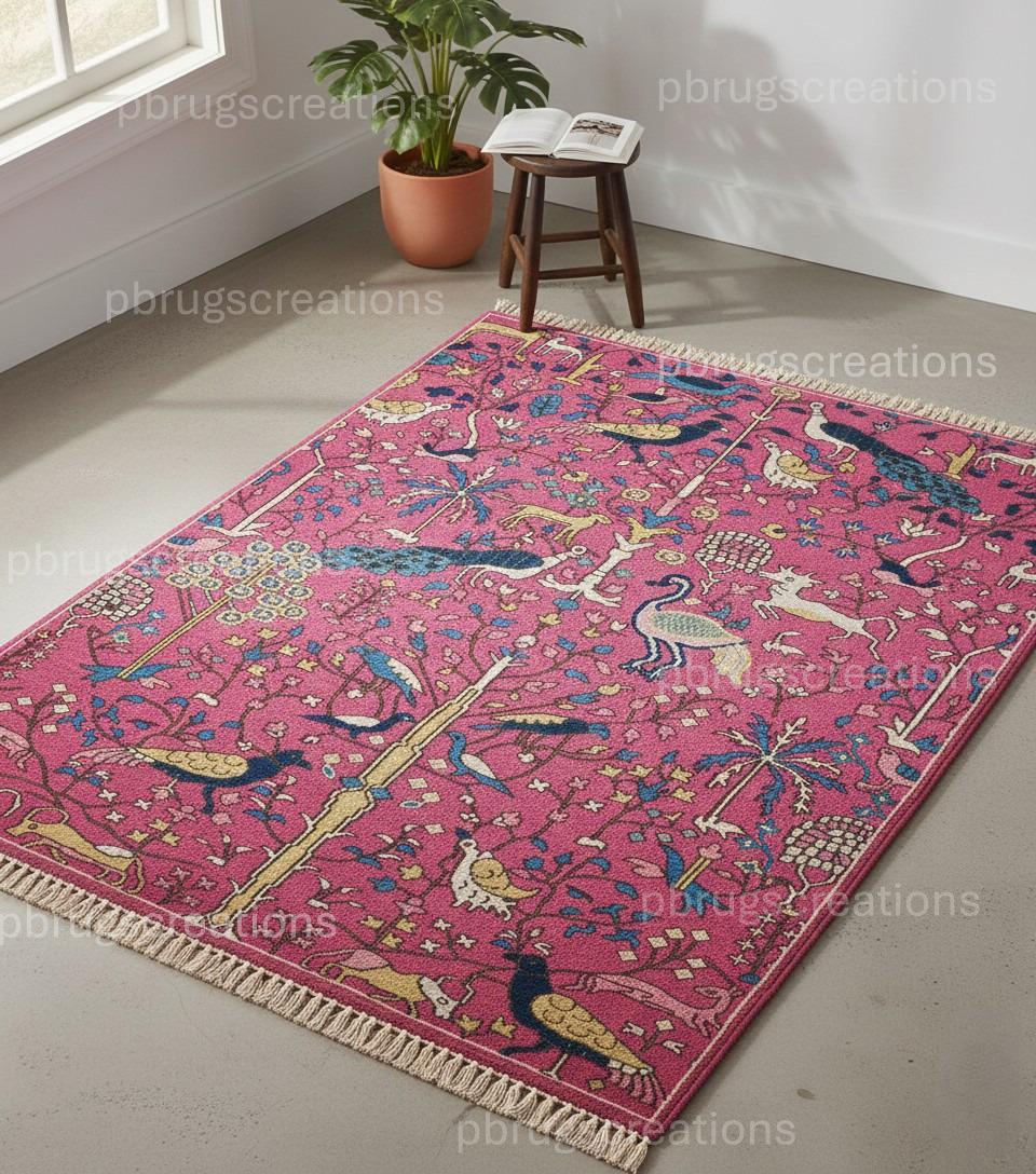 Antique Creative Vintage Oriental Pink Rug Indo Oushak Contemporary ...