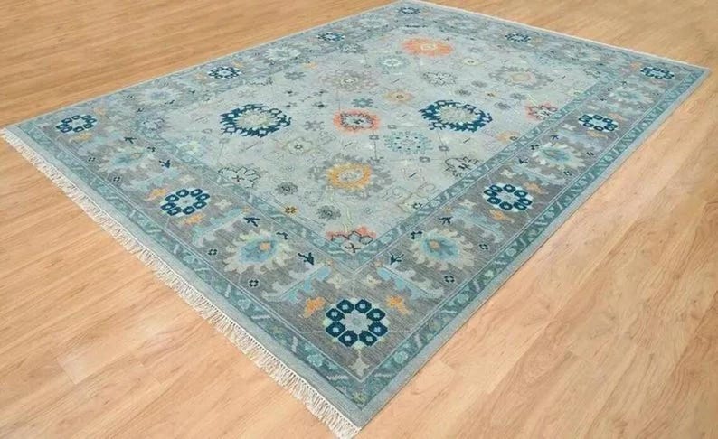 Exquisite Oushak Antique Hand-knotted Grey Contemporary Rugs for Living ...