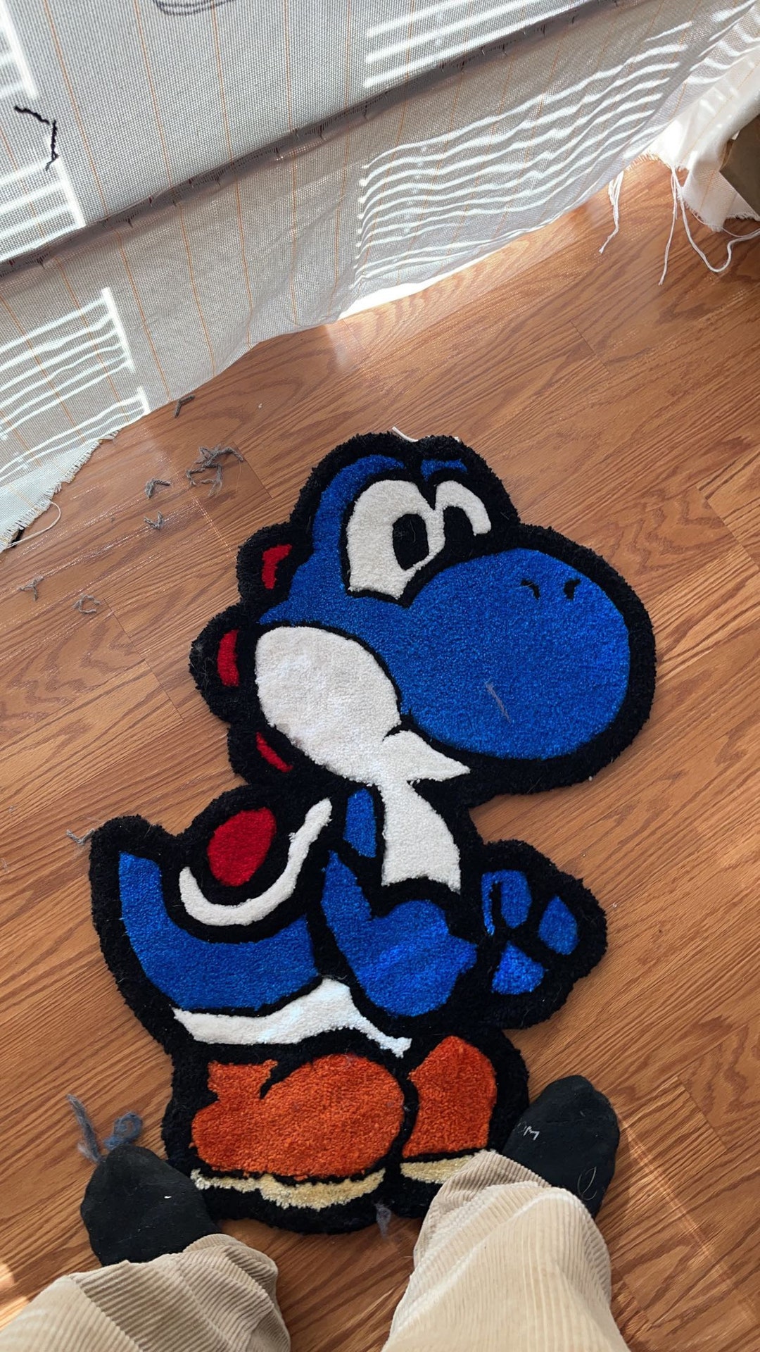 30 Inch Blue Yoshi Hand Tufted Rug Decor Etsy