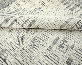 Tapis en laine noué à la main | Texture beige gris, décoration de salon