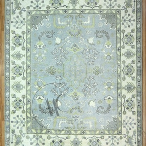 Hand-Knotted Premium Wool Oushak Rugs: Muted Silver, Grey, Ivory, Brown Accents - Modern & Transitional Designs in Various Sizes