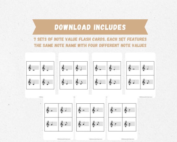 Printable Note Value Flashcards