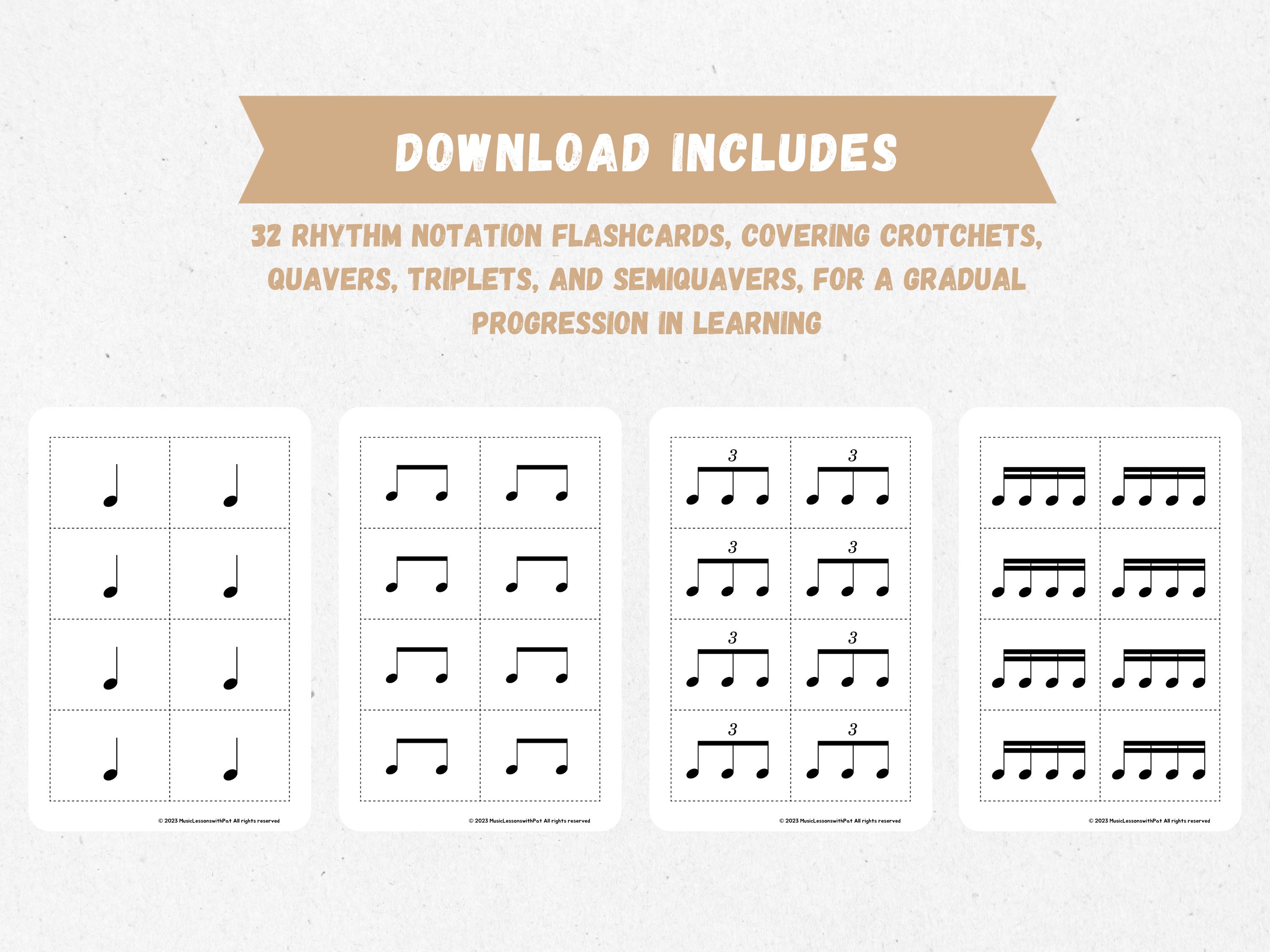 Music Rhythmic Flashcards Classic Edition rhythm Master, Printable for ...