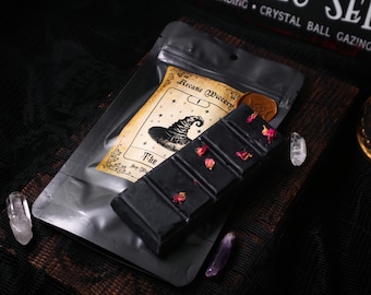 The Hat/ Mystische Tarot Sojawachs Bar, Duft, Gothic Haus Duft, Dark Academia Geschenk, Witchy Dekor, Gruselige Wachs Törtchen, Halloween Geschenk, Tarot Leser Geschenk