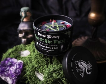 Eye Of The Wytch/ Ritual Pentagram Candle, Witchy Home Decor, Gothic Folklore Gift, Cedarwood Vanilla Aroma, Samhain Gift, Halloween Candle