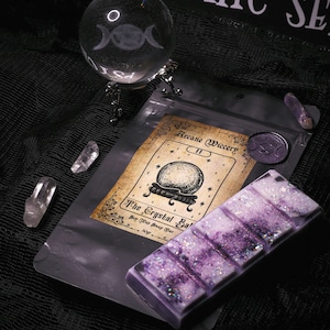 The Crystal Ball/ Witchy Tarot Soy Snap Bar, Ylang And Amber Scent, Dark Academia Gift, Spooky Wax Melts, Tarot Reader Wax Melts