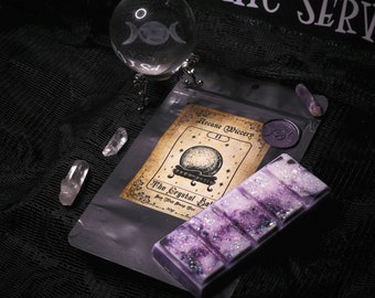The Crystal Ball / Witchy Tarot Soja Snap Bar, Ylang und Amber Duft, Dark Academia Geschenk, Spooky Wax Melts, Tarot Reader Wax Melts