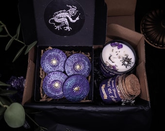 Astrology Gift Box, Witchy Self-Care Spa Set, Gothic Candle Set