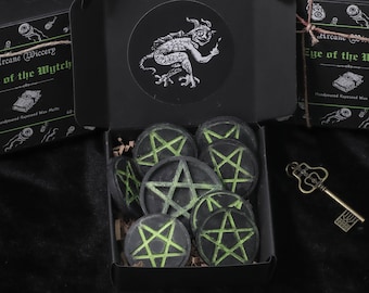 Pentagram Wax Melts, Cedarwood And Vanilla Scent, Witchy Dark Academia Home Decor, Gothic Birthday Gift, Wax Melts For Halloween