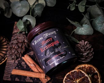Krampus Candle, Witchy Yuletide Decor, Spiced Gingerbread Soy Candle