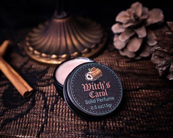 Gingerbread Solid Perfume, Unique Yule Gift, Unisex Gothic Fragrance, Eco Friendly Witchy Balm
