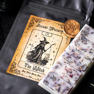 The Witch/ Divination Snap Bar, Apple Cinnamon Scent, Tarot-Inspired Wax Melts, Pagan Fall Gifts, Pet Safe Wax Tarts, Halloween Wax Melts
