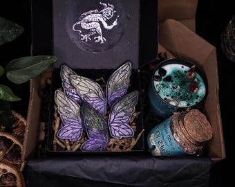 Faerie Gift Box, Witchy Self Care Kit, Fairycore Spa Set, Woodland Gift For Her, Crystal Candle Gift, Forest Witch Gift Box