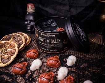 Halloween Wax Melts, Apple Strudel Scent, Skull & Jack-O-Lantern Melts, Salem Inspired