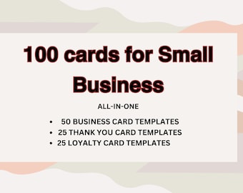 Customize Your Brand - 100 Business, Thank You, & Loyalty Card Templates