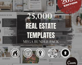Real Estate ALL-IN-ONE Marketing & Social Media Templates, Real Estate Templates, Branding Bundle Realtors, Branding, Instagram Social Media