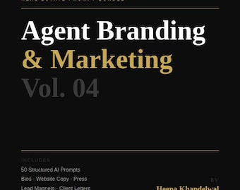 Real Estate Agent Bio Prompts | 50 AI ChatGPT Prompts | Realtor branding and marketing prompt