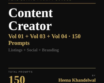 Real Estate Content Creator Prompts | 150 AI ChatGPT Prompts (PDF Download)