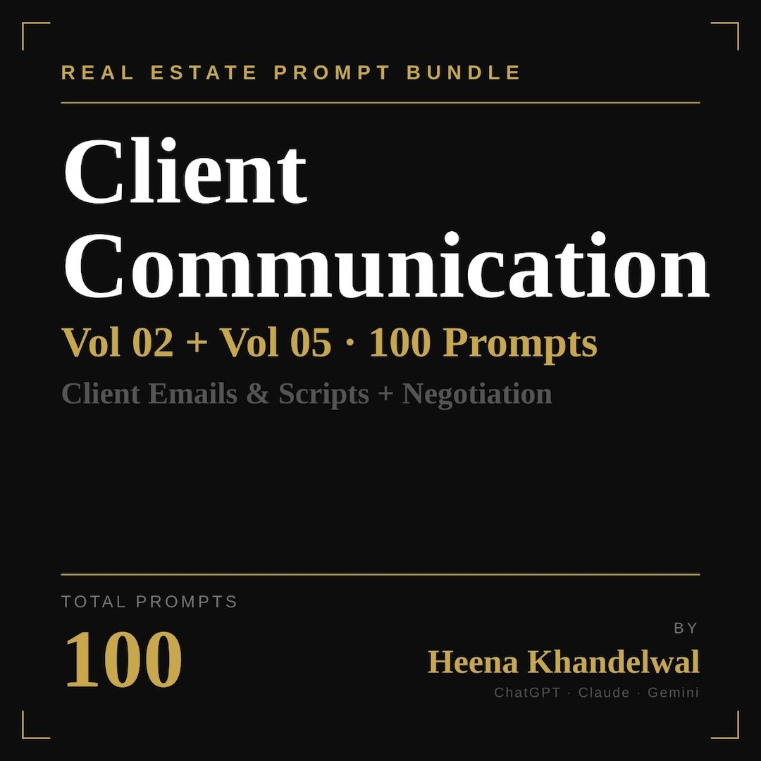 Real Estate Client Communication Prompts | 100 AI Chatgpt Scripts (PDF ...