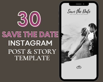 30 Save the date instagram post and story templates