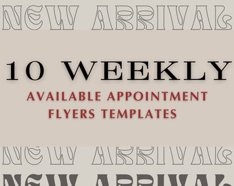 Weekly Time Slots Flyer, DIY Flyer Template Design, Weekly Availability Booking Flyer, Premade Weekly Appointment Scheduling Flyer Template