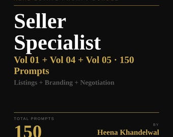 Real Estate Seller Prompts Bundle | 150 AI ChatGPT Prompts (PDF)