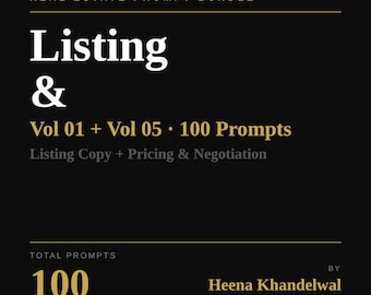 Real Estate Listing Agent AI Prompts | 100 ChatGPT Prompts (PDF Download)