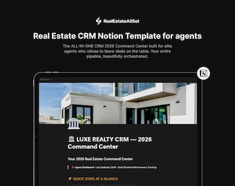 Real Estate CRM Notion Template | Business Management Dashboard (Digital Download)