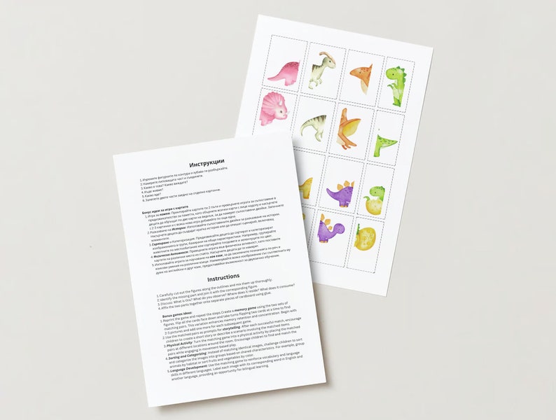 12 Pages PDF Printable Educational Matching Cards Games for Toddlers ...