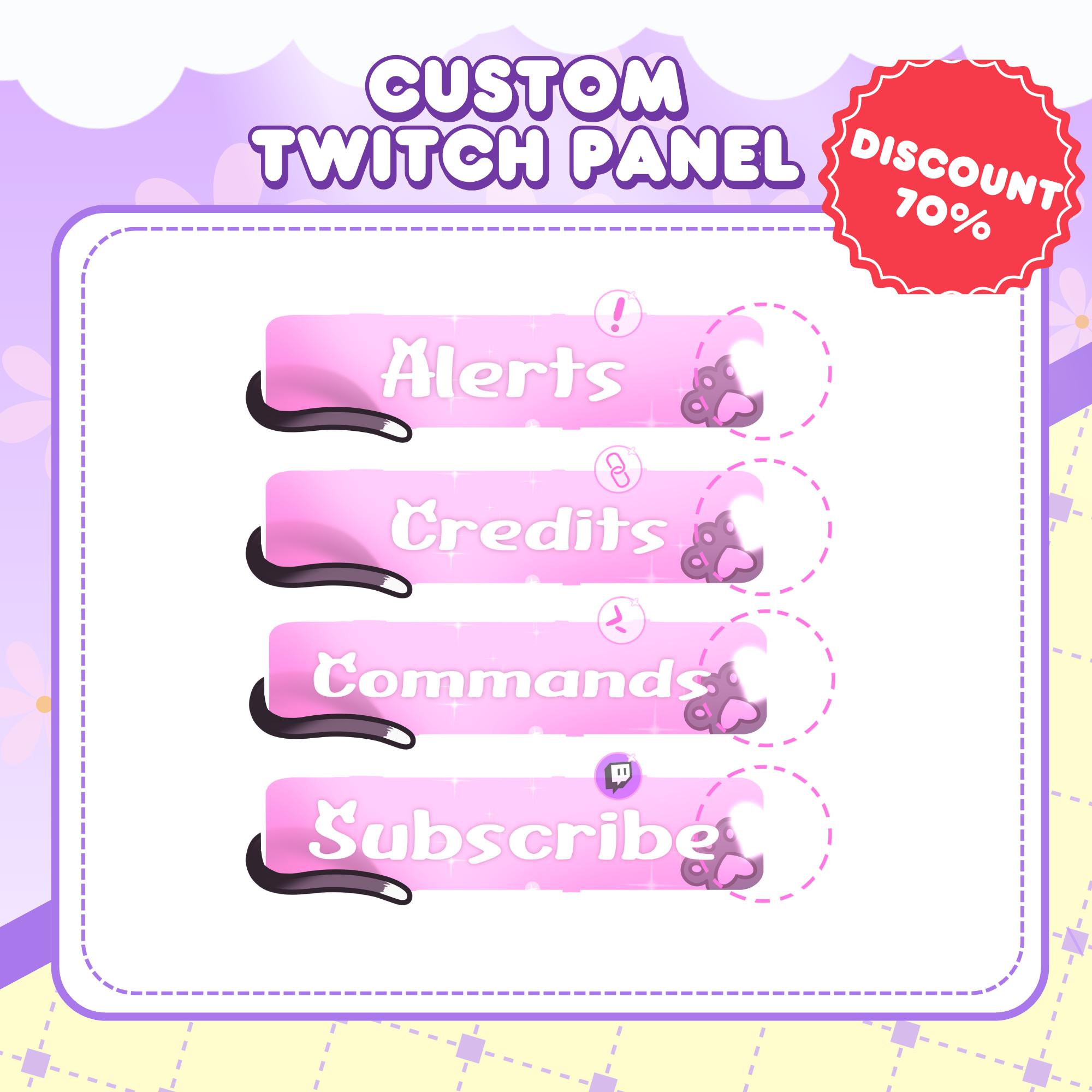 Custom Twitch Panels and Twitch Alert, Personalized Twitch Panels, Pet ...