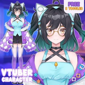 Custom Vtuber model commercial use, vtuber assets, Live2d vtuber Model, Vtuber Design, 2D Vtuber, Live2D Model Commission, Pngtuber