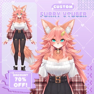 カスタム Live2D ファーリー Vtuber、カスタム ファーリー Vtuber、Vtuber モデル、ペット vtuber、Fursona、Anthro、ファーリー ベース、ファーリー アバター、ファーリー アート、PetTuber