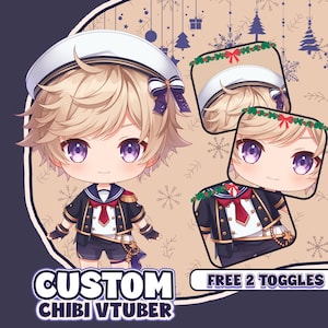 Aangepast Chibi Live2D-model | Commissie Chibi Vtuber | Vtuber-chibi | Live2D-commissie | Schattige Vtuber-chibi | Vtuber-model en Rig