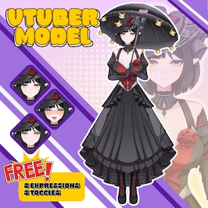 Custom Live2D Vtuber Model: Commercial Use, Free Toggles & Expressions