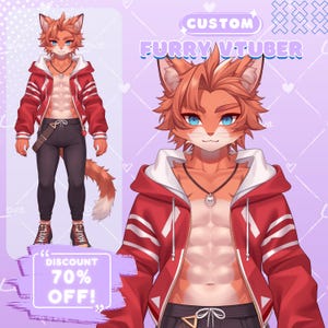 カスタム Live2D ファーリー Vtuber、カスタム ファーリー Vtuber、Vtuber モデル、ペット vtuber、Fursona、Anthro、ファーリー ベース、ファーリー アバター、ファーリー アート、PetTuber