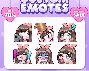 High Quality Custom Premium Twitch Emotes | Twitch Emoji for streamer | youtube, Twitch, Discord | Cute Chibi anime style