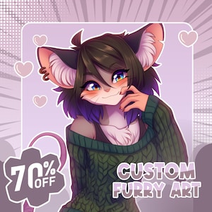 Furry Art Commission | Fursona Commission | Custom Furry PFP | Furry PFP | Furry Headshot & Icon | Furry Icon Sketch|Anime Furry|Furry Avatar